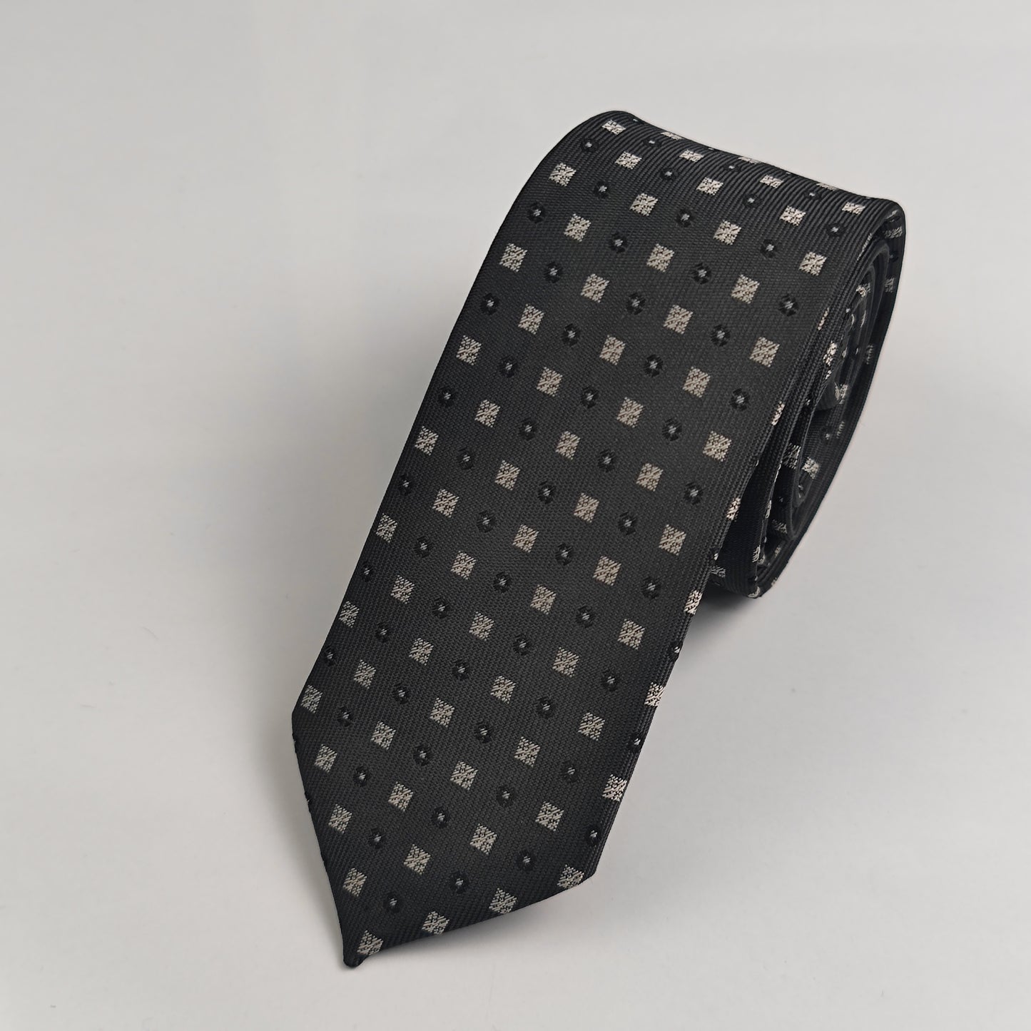 Cravate Demi slim Gris motif