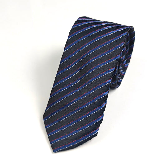 Cravate Demi slim Noir à rayures