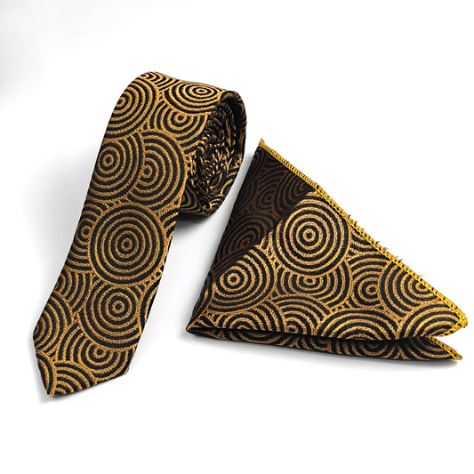 Cravate Avec mouchoir Motif /demi slim