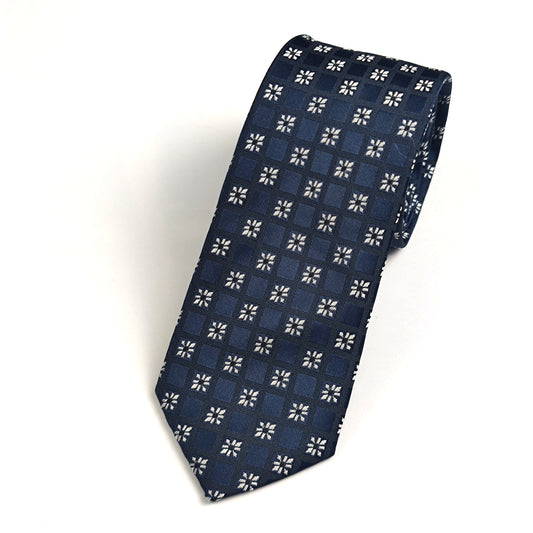 Cravate Demi slim Bleu motif