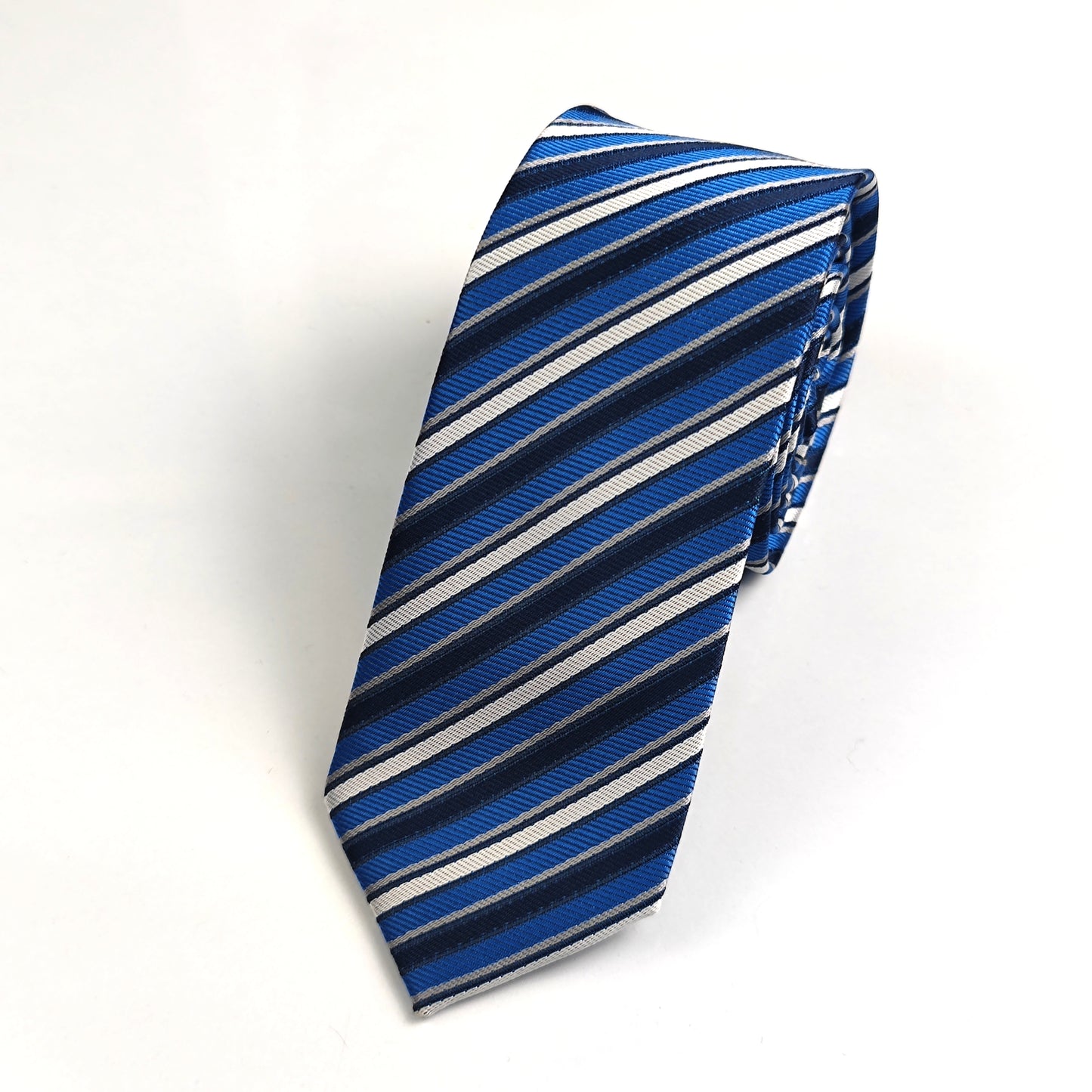 Cravate Demi slim Bleu à rayures