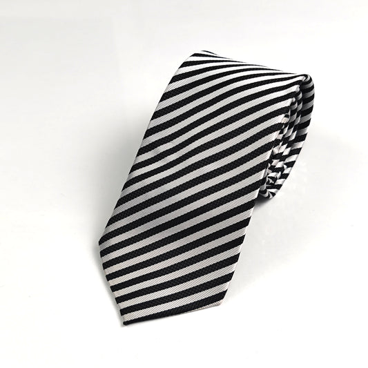 Cravate large Noir à rayures