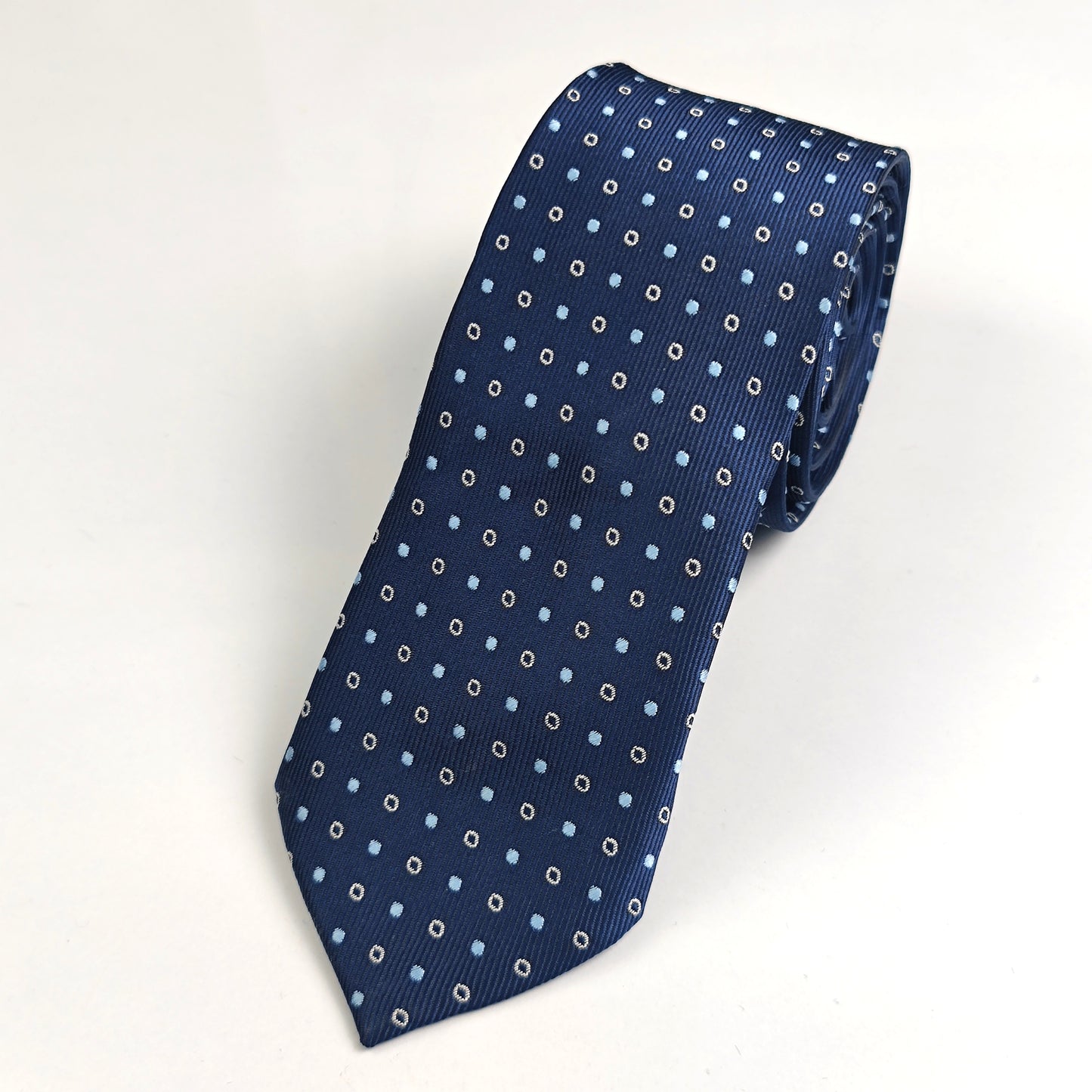 Cravate Demi slim Bleu pointi