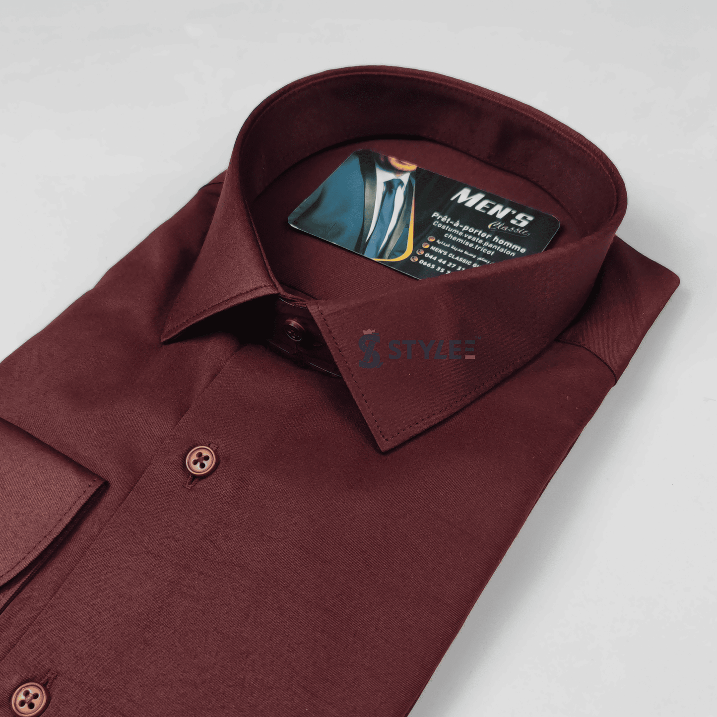 Chemise Slim Grena Satin