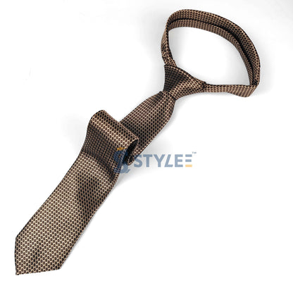 Cravate large marron avec boite