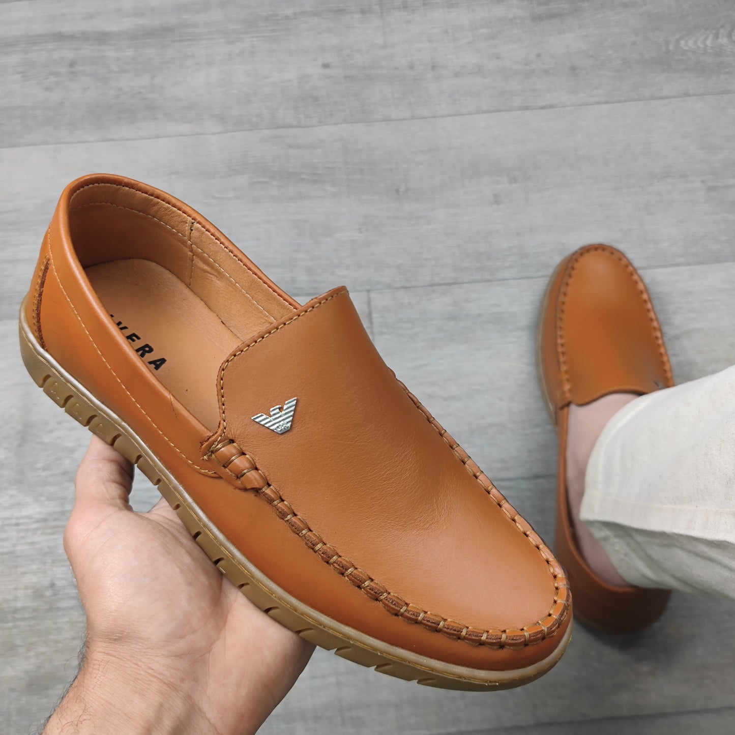 Trappeur cuir Tabac armani 39/43