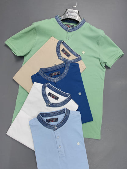 T-shirt sans col jeans M/3XL