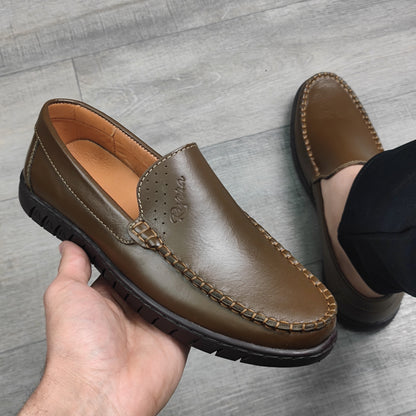 Trappeur cuir kaki simple 39/43