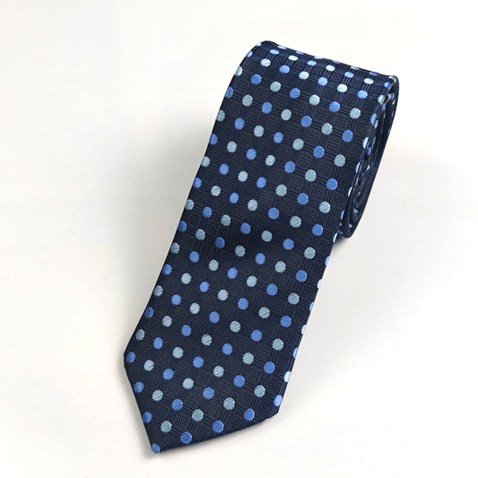 Cravate Demi slim Bleu motif