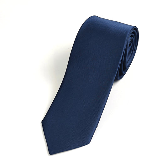 Cravate Demi slim Bleu nuit Satin