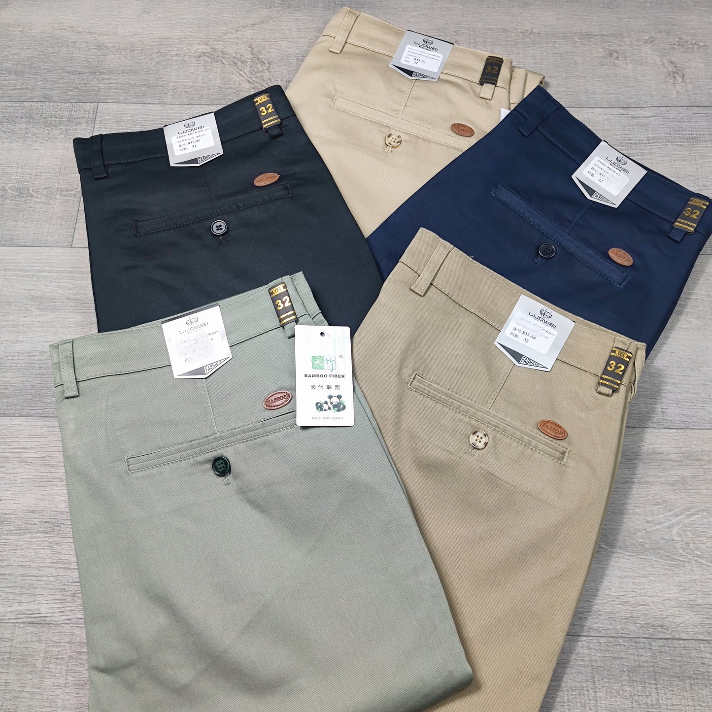 Pantalon toile Bamboo demi Slim