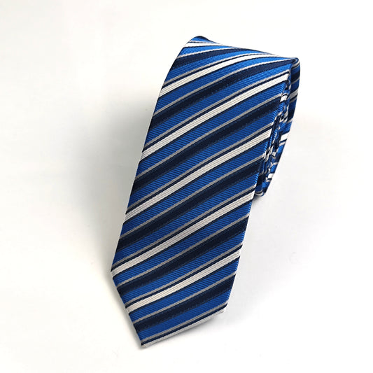 Cravate Demi slim Bleu à rayures
