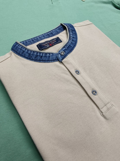 T-shirt sans col jeans M/3XL