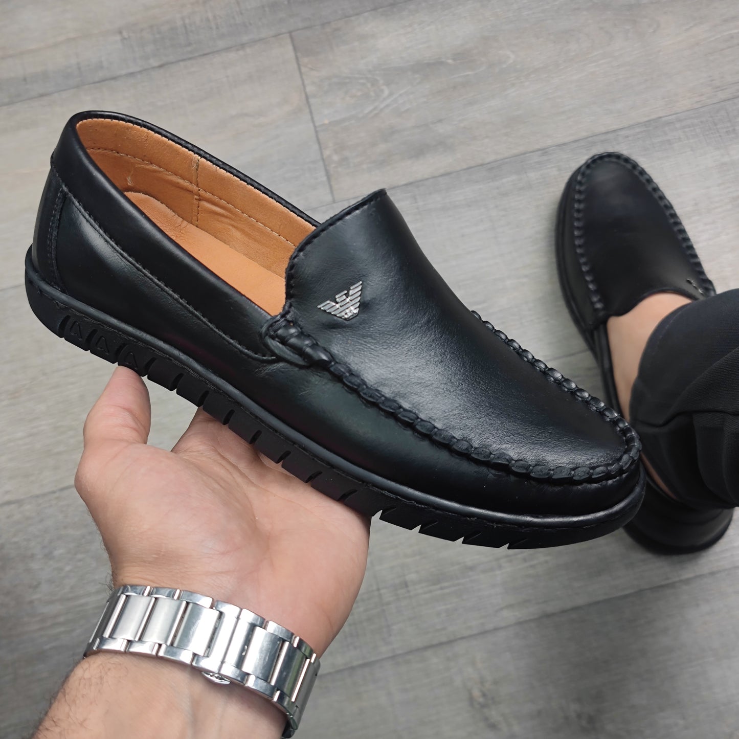 Trappeur cuir Noir armani 39/43